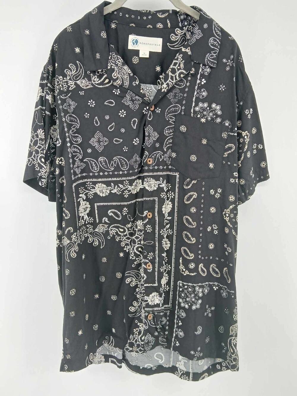Men’s black bandana print Aeropostale casual shirt